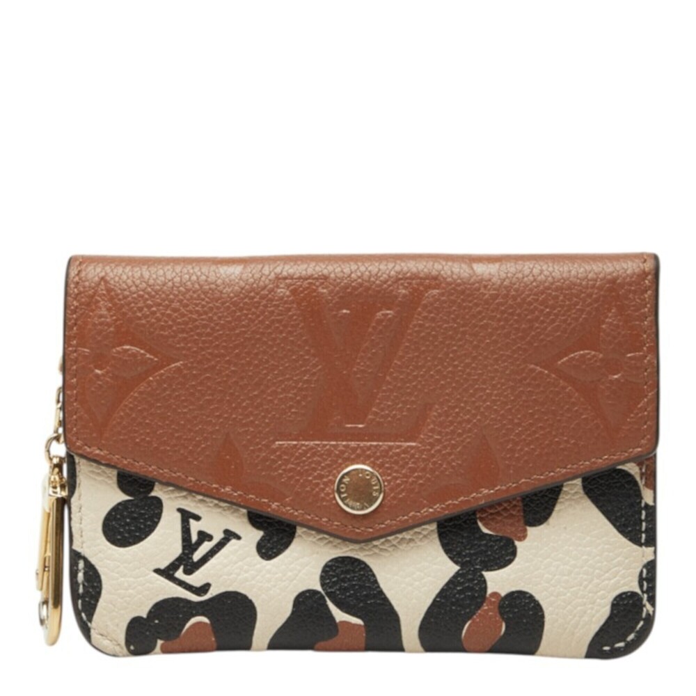 Louis Vuitton Monogram Empreinte Leopard Pochette Cle NM Coin Purse Wallet M8...